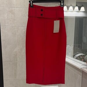Zara Bold Red Pencil Skirt